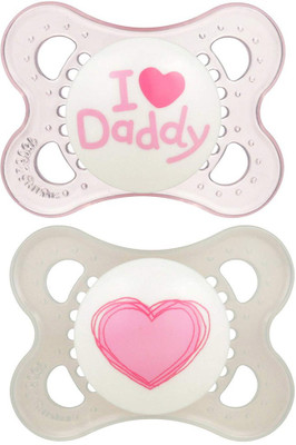 

Mam Love & Affection Orthodontic Pacifier, I Love Daddy, Girl, 0-6 Months, 2-Count Natural rubber(Girl)