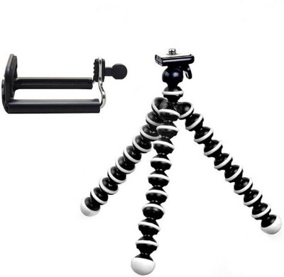 

FUTUREWIZARD Portable, Compact, Flexible, Light Weight Gorilla Tripod Stand Kit For Universal Mobile phones Tripod (Black and White, Supports Up to 700 g) Tripod, Monopod(Multicolor, Supports Up to 500)