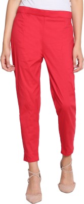 FabTatva Slim Fit Women Red Trousers