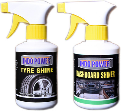 INDOPOWER TYRE SHINER GUN 250ml.+DASHBOARD SHINER GUN 250ml. Liquid Vehicle Glass Cleaner(500 ml)