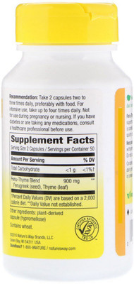 

Nature's Way Nature's Way, Fenu-Thyme, 450 mg, 100 Vegetarian Capsules(100 No)