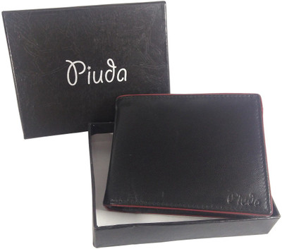 

piuda Men Black Genuine Leather Wallet(8 Card Slots)