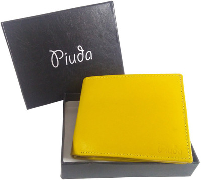 

piuda Men Yellow Genuine Leather Wallet(8 Card Slots)
