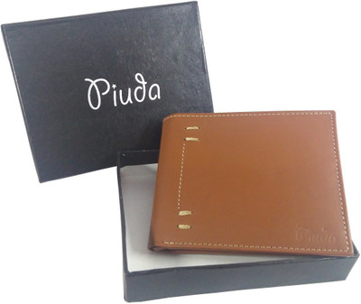 piuda Men Brown Genuine Leather Wallet(7 Card Slots)