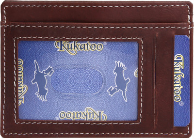 

Kukatoo Men Brown Genuine Leather Card Holder(6 Card Slots)