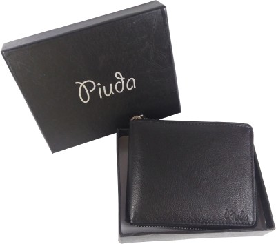 

piuda Men Black Genuine Leather Wallet(9 Card Slots)