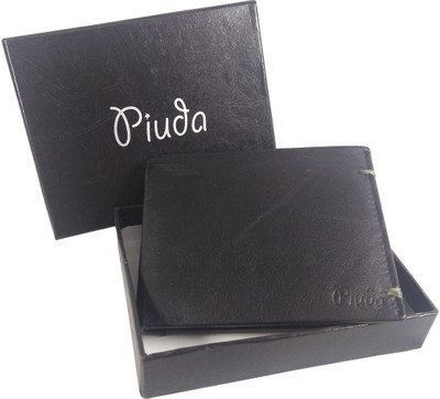 

piuda Men Black Genuine Leather Wallet(12 Card Slots)