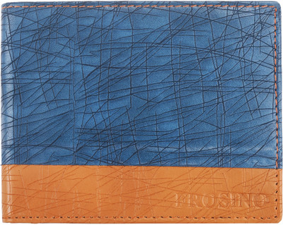 

FROSINO Men Blue Artificial Leather Wallet(11 Card Slots), Blue;tan