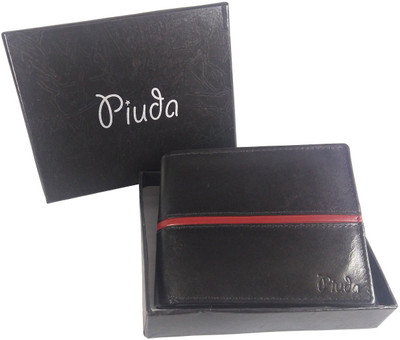 

piuda Men Black Genuine Leather Wallet(8 Card Slots)