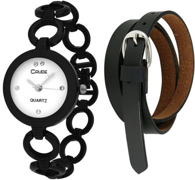 

Crude Analog Watch, Belt Combo(White)