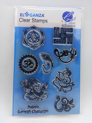 ELEGANZA Clear Shree Ganesh Rubber stamp craft Size 104 mm x 150 mm