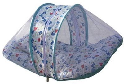 

Kidoyzz Teddy Bear Printed Cotton Mosquito Protector Baby Bed Portable Crib(Fabric, White)