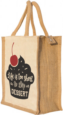 

Nisol Life is too Short without desert Waterproof Lunch Bag(Beige, 12 inch)