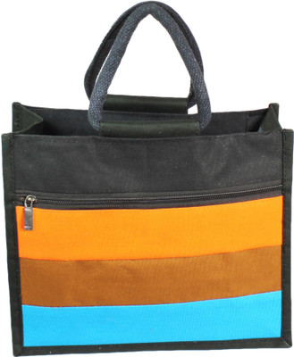 Neska Moda BG46-Cotton Bag Waterproof Lunch Bag(Black, 5 L)