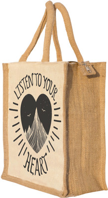 

Nisol Listen To Your Heart Waterproof Lunch Bag(Beige, 12 inch)