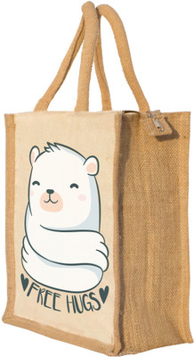 Nisol Free Hugs Waterproof Lunch Bag(Beige, 12 inch)