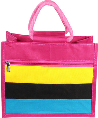 

Neska Moda BG44-Cotton Bag Waterproof Lunch Bag(Pink, 5 L)