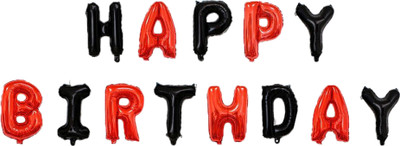 

ToyNext Solid Happy Birthday Letters Foil Balloons (Pack of 13 Letters), 16 Inches ( Premium Black & Red Combo) Letter Balloon(Black, Red, Pack of 1)