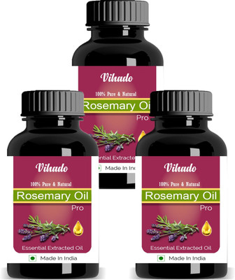 

Vihado Rosemary Essential Oil Pure Natural - Use For Aromatherapy, Health Boost, Hair Re-Growth, Skin Care, Face 25 ML Pack of 3 (75 ml)(25 ml)