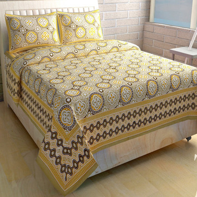 

Krish Home Furnishing 250 TC Cotton Double Printed Bedsheet(Pack of 10, Multicolor)