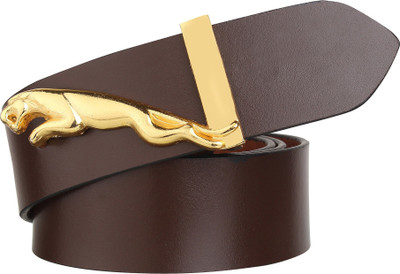 

Styles Creation Men Casual Brown Genuine Leather Belt, Brown;golden