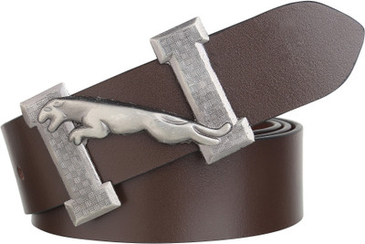 

Styles Creation Men Casual Brown Genuine Leather Belt, Brown;silver