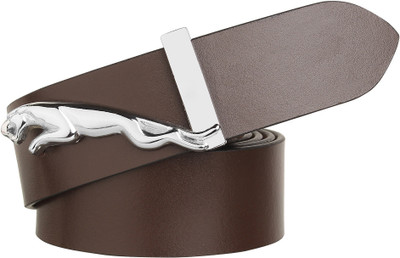 Styles Creation Men Casual Brown Genuine Leather Belt, Brown;silver
