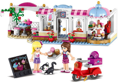 

Azin Lele Compatible Friends Heartlake Cupcake Cafe Building Blocks Set Model Brick Girl For Children Gift(Multicolor)