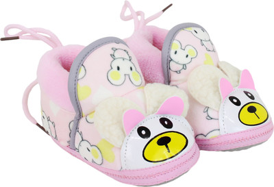 

Neska Moda 0 To 12 Month Baby Booties(Toe to Heel Length - 12 cm Pink)