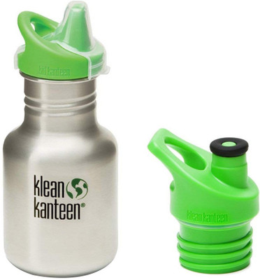 

Klean Kanteen 12 oz Stainless Steel Water Bottle (Kid Kanteen Sippy Cap in Br... 590 ml Sipper(Pack of 1, Green, Silver)