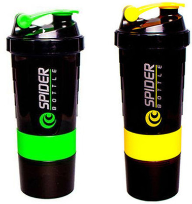 

Spider Combo of Protien Shaker 500 ML 500 Shaker(Pack of 2, Green, Yellow), Green and yellow