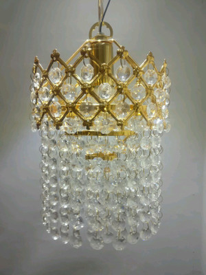 PR Prashant pr55 Pendant Lamp Ceiling Lamp(Gold, Clear)