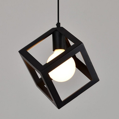 PR Prashant PR Pendent Square ceiling lamp Pendants Ceiling Lamp(Black)