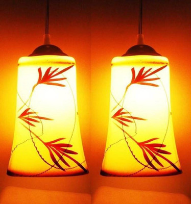 PR Prashant Pack of 2 Pendant Lamp Ceiling Lamp(Brown)