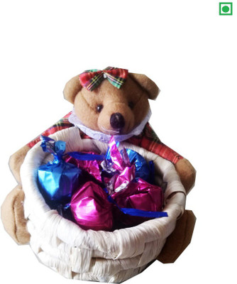 

Swankit's Cute Teddy With Homemade Assorted Chocolates Bars(150 g)