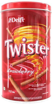 

twister Wafer roll with Strawberry Flavoured cream Crackles(320 g)