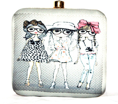 

kajal style Party Grey Clutch