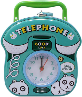 

Tootpado Metal Piggy Bank With Clock For Kids Telephone - Cyan - (1BOX182) - Money Kiddy Coin Bank Coin Bank(Blue)