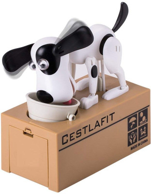 Emob Hungry Robotic Stealing and Munching Dog Piggy Coin Bank Toy Coin Bank(Multicolor)