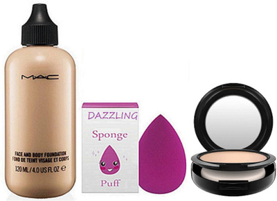 

DAZZLING Sponge Puff & Face And Body Foundation & Face Compact(Set of 3)