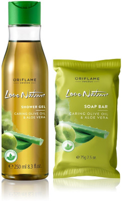 

Oriflame Sweden Love Nature Olive Oil & Aloe Vera Set of Soap & Shower gel(Set of 2)