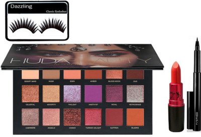 

DAZZLING Eyelashes & Desert Dusk Paltte & Lady Gaga Lipstick & Pen Eyeliner(Set of 4)
