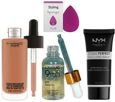 

styling Sponge puff & Foundation , primer ,stuio perfect(Set of 4)