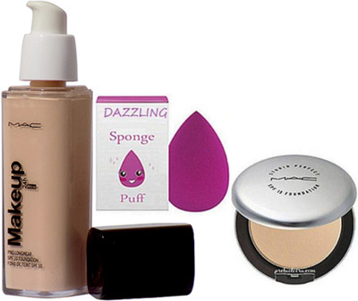 

DAZZLING Sponge Puff & Pro Longwear Foundation & Studio Perfect Compact(Set of 3)