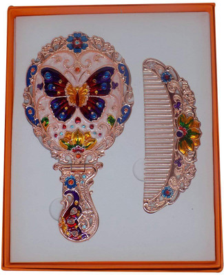 

EKAN Vintage Hand Mirror with Hair Comb for Travel(Set of 2)