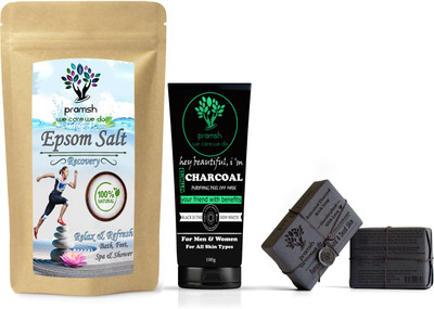 

PRAMSH Epsom Salt 100gm, Activated Charcoal Soap 100gm & Peel Off Mask 100gm Combo Pack(Set of 3)