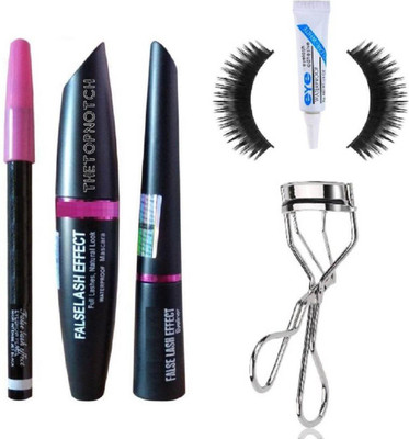 

TheTopNotch EyeLiner & Mascara & Eye Brow Pencil with Eyelash & Curler & Glue(Set of 6)