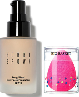 

big Basket SPONGE PUFF , BOBBI BROWN LONG WEAR LIQUID FOUNDATION(Set of 2)