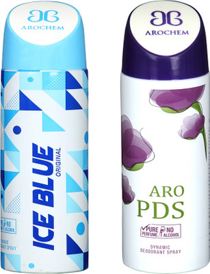 

Arochem Ice Blue and Aro PDS Combo Pack Dynamic Deodorant Spray Deodorant Spray - For Men & Women(400 ml, Pack of 2)