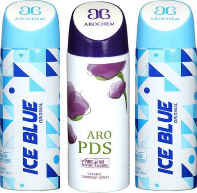 

AROCHEM ICE BLUE-2 & ARO PDS DYNAMIC DEODORANT BODY SPRAY BODY DEO SPRAY Body Spray - For Men & Women(600 ml)